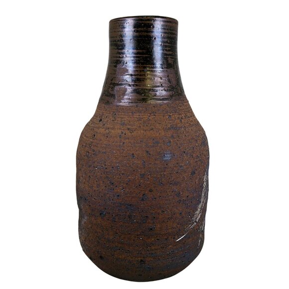 Vintage Studio Pottery Bottle – Signed “Dutton” 1962, Rustic Stoneware Vase with - Picture 4 of 6